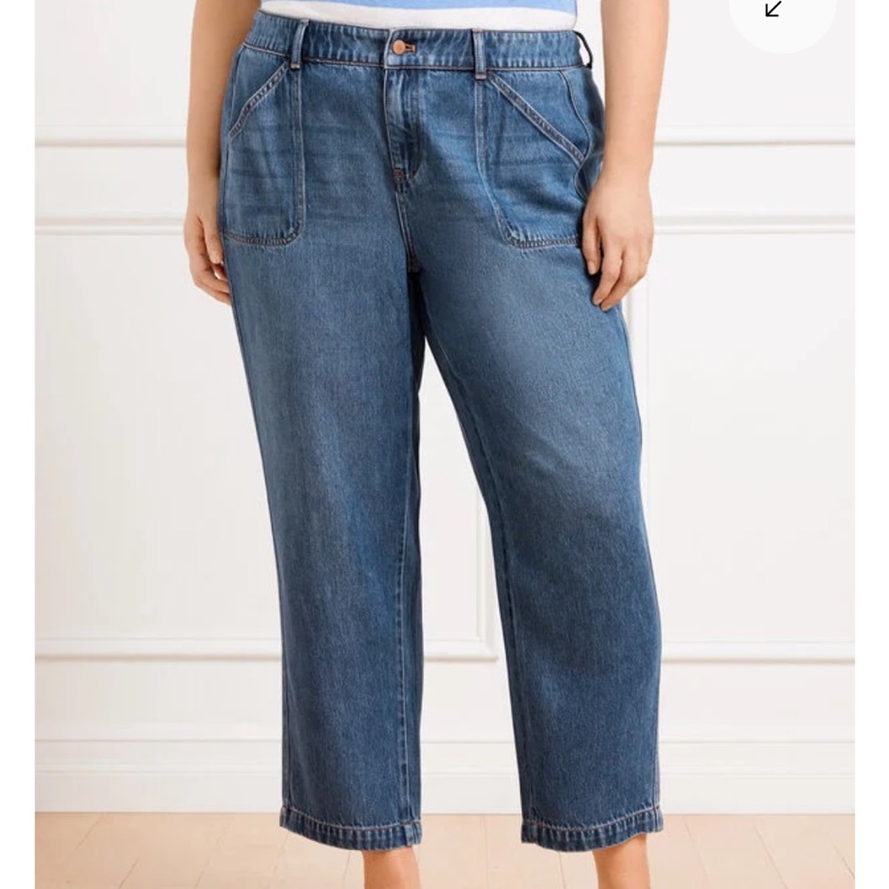 Talbots Relaxed Crop Women's Jeans Blue